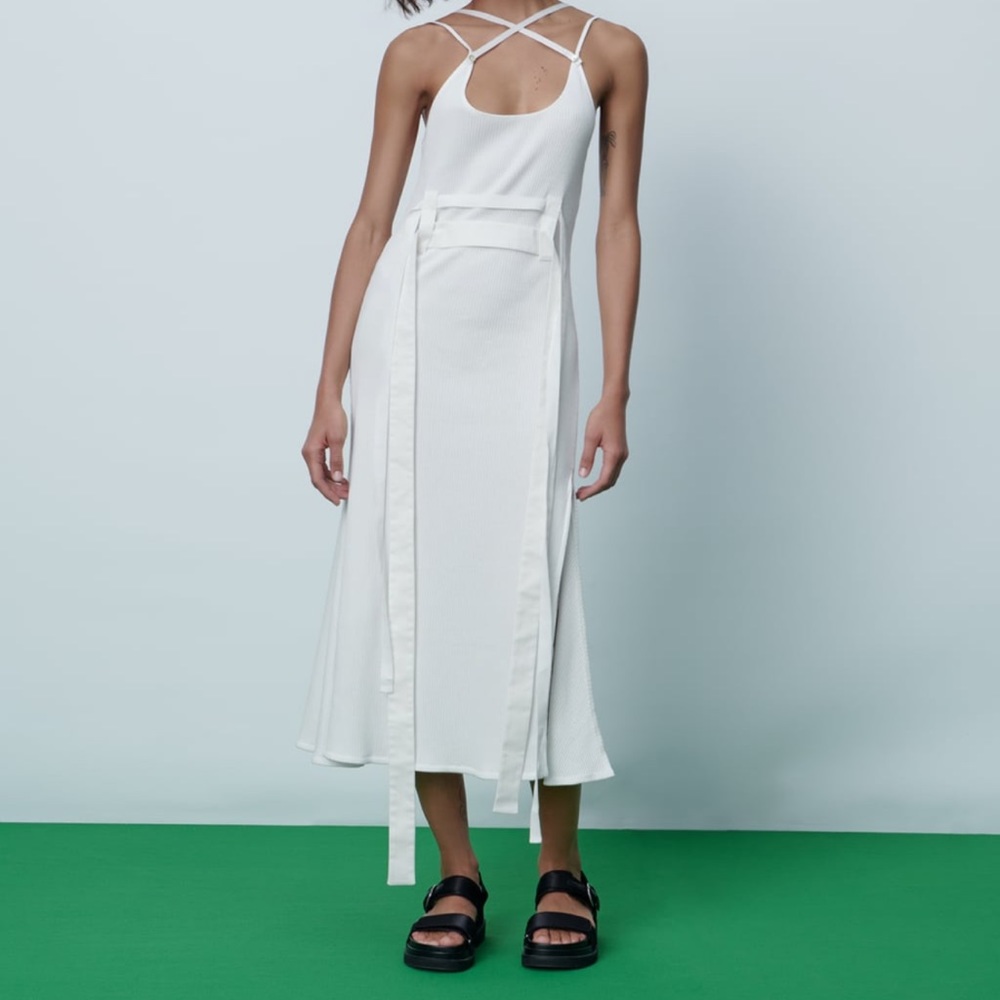 Zara white maxi dress size small